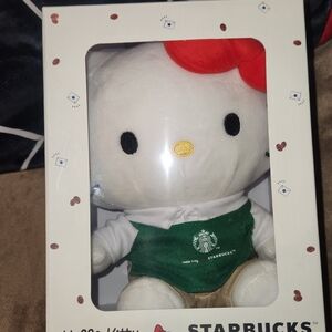 Starbucks Hello Kitty Plush with Green and Red Accents